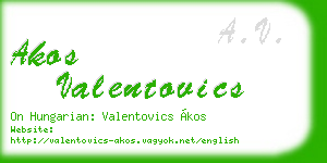 akos valentovics business card